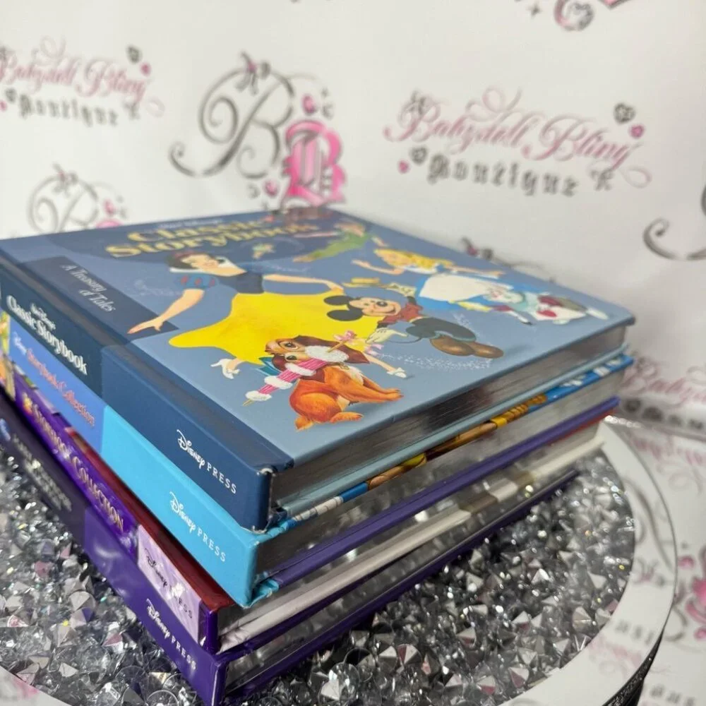 4 Disney Classic Storybook Collection books hard cover silver page trim 4 books